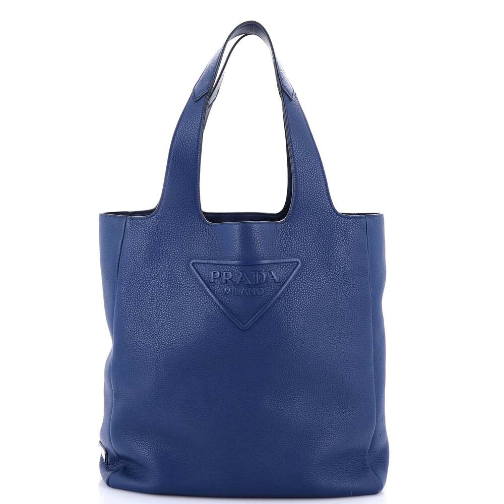 Prada Triangle Logo Open Tote Leather #254256P99B